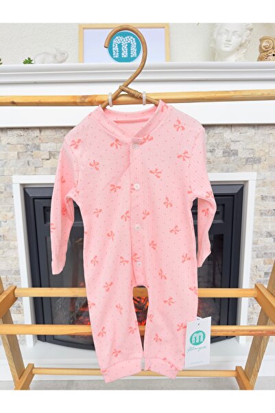 Mimiyum Kurdele Desenli Kız Bebek Tulum