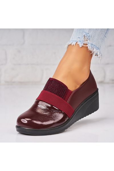 Joana Pantofi dama casual Bordo din Piele Ecologica Daizy