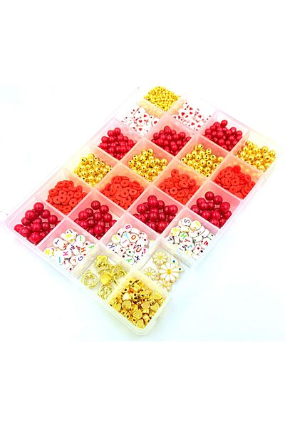 yiğit aksesuar Red Pearl Bead Letter Jewelry Bracelet Making Kit Hobby Supplies 4