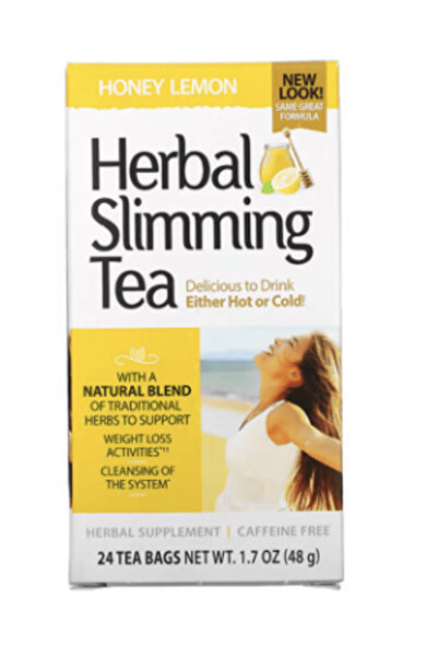 21st Century شاي أعشاب للتخسيس بنكهة العسل والليمون، 24 كيس شاي