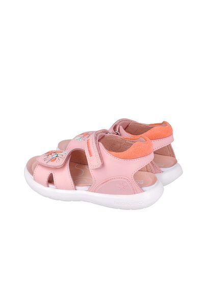 BIOMECANICS Sandale din piele pentru copii Floricele, Biomecanics, 252233, roz Marime: 32 (20,2-20,8 cm)