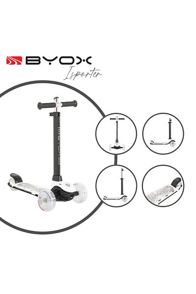 OEM Scooter with Lights for Children, Byox iSporter, Platform and Handlebar with 7 LED Colors, Age 3+ Years