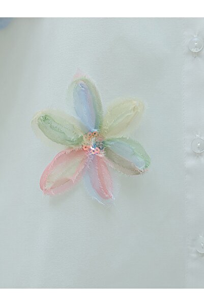 Modamorfo Πουκάμισο με παγιέτες με ροζ λεπτομέρεια και κουμπιά