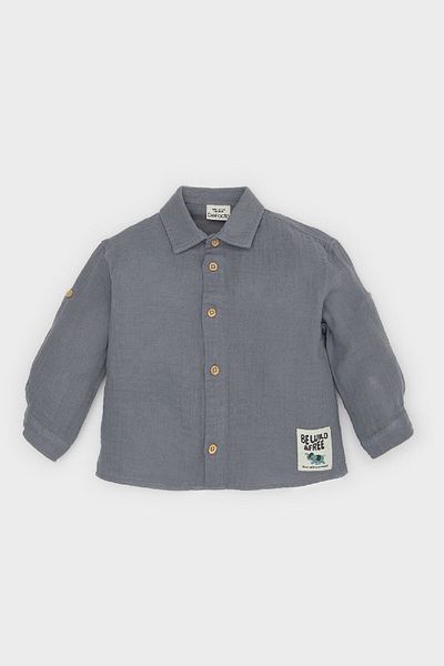 DeFacto Baby Boy Woven Label Mušelínová košile s dlouhým rukávem E2002A525SP