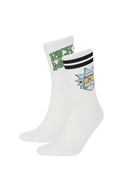DeFacto Rick And Morty 2 Paar Baumwoll-Langsocken für Herren E5085axns