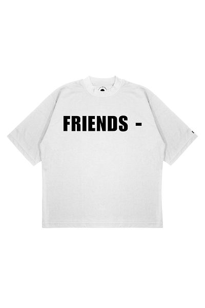 TRAGEDY Μπλουζάκι Unisex Oversize Vlone Friend- Μπλουζάκι με στάμπα λευκό με στάμπα σε κουτί με χοντρό ύφασμα