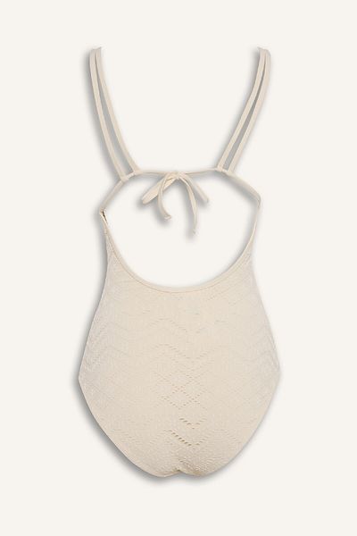 DeFacto Bestickter Brode-Badeanzug – Regular Fit In Love B6898ax25sm