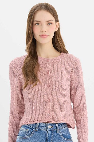 DeFacto Slim Fit Slim Fit Crew Neck Buttoned Knitwear Cardigan E4613Ax25Sp