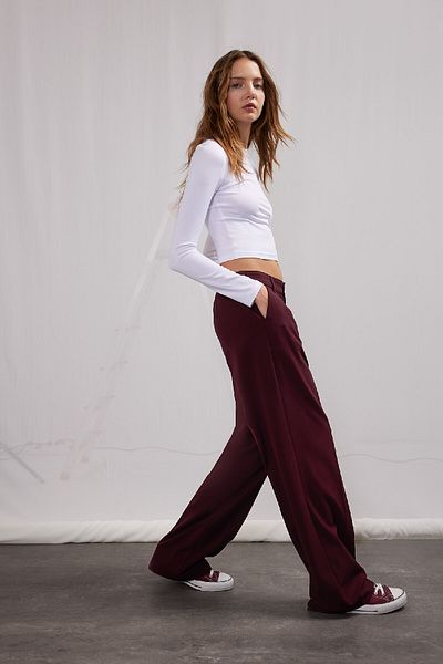 DeFacto High Waist Wide Leg Double Pocket Classic Trousers - D4360Ax25Sp