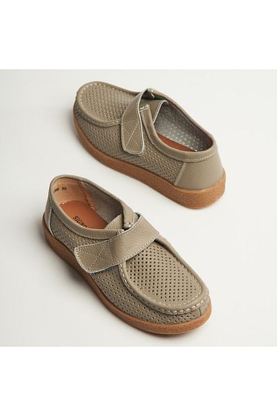 Joana Women's Loafers Natural Leather Gray Takari