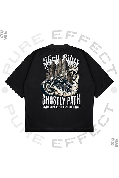 TRAGEDY Unisex Oversize Embrace The Darkness Μπλουζάκι με στάμπα Boxy Fit από χοντρό ύφασμα