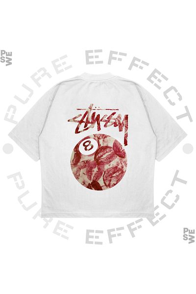 TRAGEDY Tricou unisex oversize cu bile de biliard cu imprimeu cu buze, cu croiala groasă