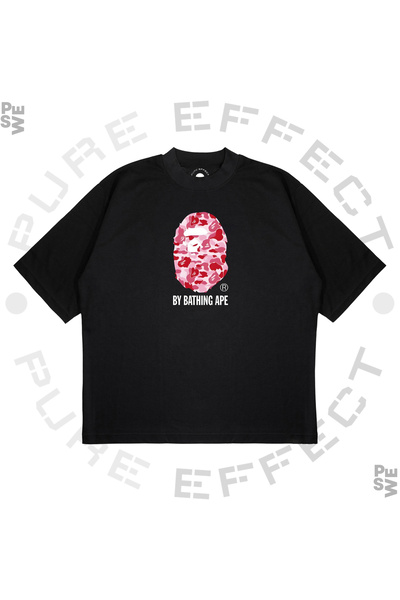 TRAGEDY Unisex Oversize A Bathıng Ape Kıss Baskılı Boxy Fit Kalın Kumaşlı T-s...