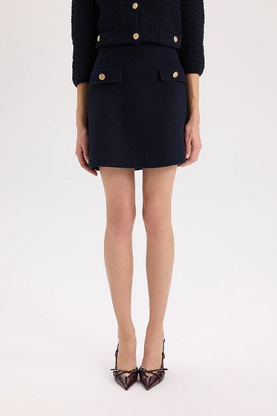 DeFacto A-Line Regular Waist Lined Tweed Mini Skirt B0692Ax24Au
