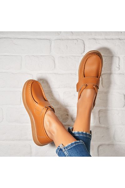 Joana Women's Loafers Natural Leather Camel Genesi