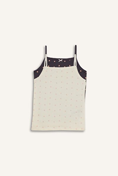 DeFacto قميص داخلي بناتي منقوش مكون من قطعتين E1915a824au