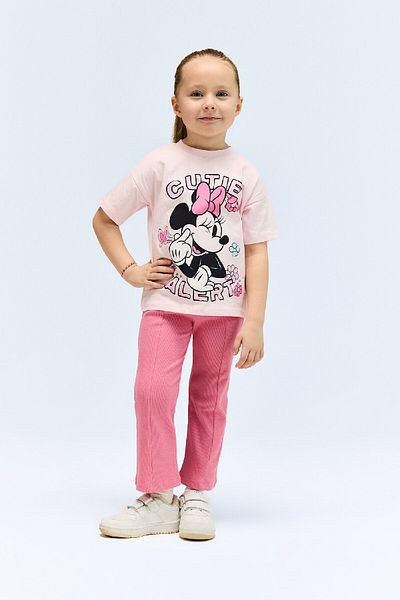 DeFacto Baby Girl Disney Mickey & Minnie 2Pcs Ribbed Camisole Stretchy Waisted Leggings