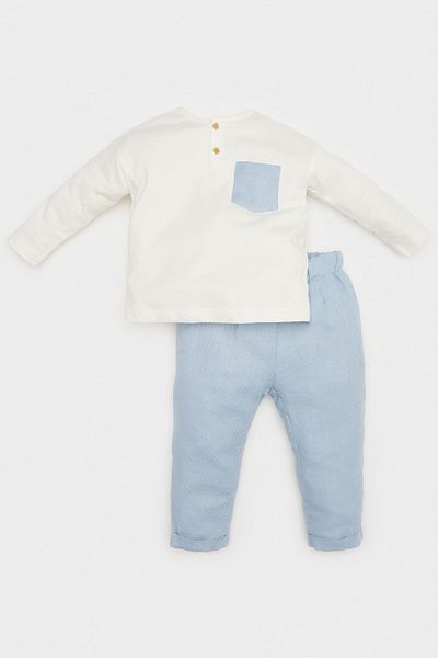 DeFacto Baby Boys 2 Piece Sets Long Sleeve T-Shirt Elastic Waist Sweatpants