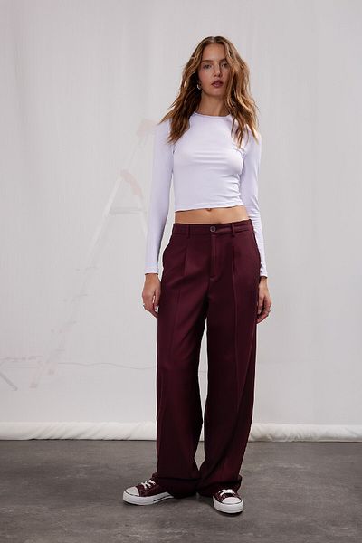 DeFacto High Waist Wide Leg Double Pocket Classic Trousers - D4360Ax25Sp