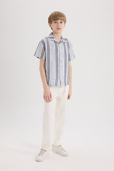 DeFacto Boy Oversize Wide Fit Polo Neck Short Sleeve Shirt E2921A825Sm