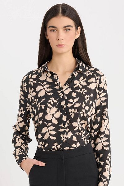 DeFacto Oversize Wide Fit Print Long Sleeve Shirt Tunic E4347Ax25Sp