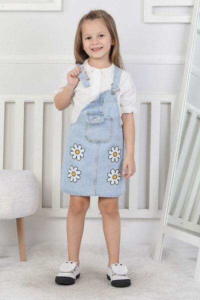 Bloom 4 Daisy Patterned Denim Salopet