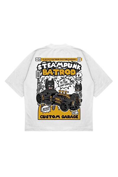 TRAGEDY Unisex Oversize Steampunk Batrod Batman Back Printed Boxy Fit Thick F...