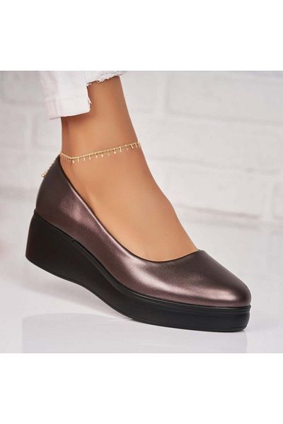 Joana Women's casual shoes Bronze made of Penny Eco-leather