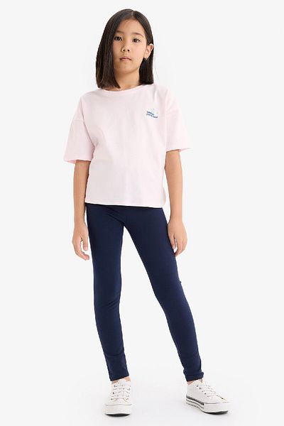 DeFacto Girl's 2 Piece Set Printed Short Sleeve T-Shirt Long Leggings E3816A825Sm