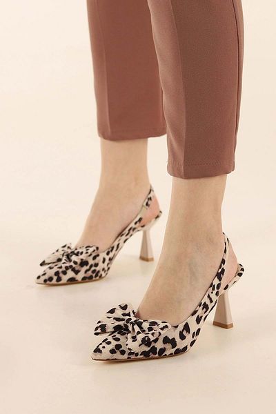 KOCAMANLAR Pantofi cu toc stiletto cu spate deschis Feles Ribbon MINK