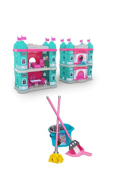 ByCaretta Ice Land Castle and Blocks and Ice Land Cleaning Set