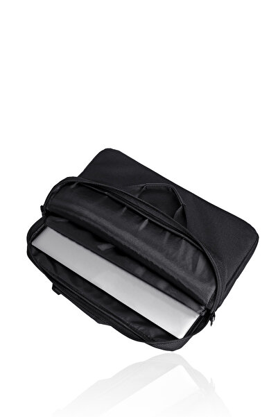 D'VERS حقيبة كمبيوتر محمول بحجم 15.6 بوصة باللون الأسود للجنسين