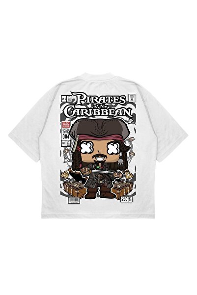 TRAGEDY تي شيرت من القماش السميك مطبوع عليه شكل صندوقي كبير الحجم للجنسين من ...