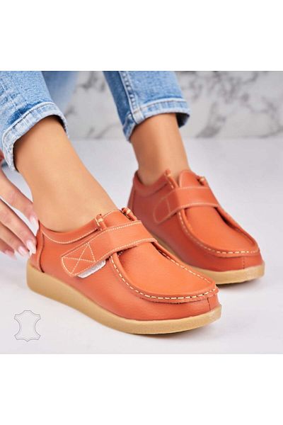 Joana Women's Loafers Natural Leather Orange Genesi