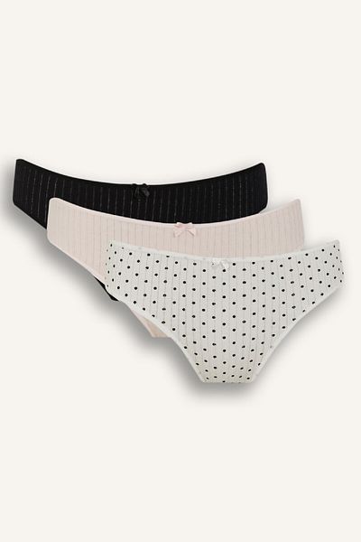 DeFacto 3 Πακέτα Slip Panties-fall In Love E4923ax25sp