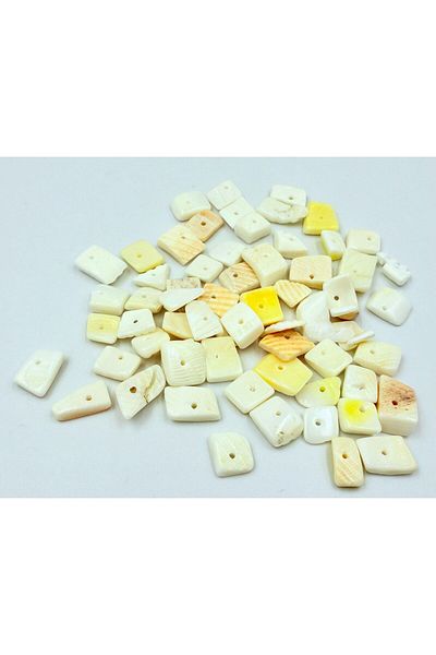 yiğit aksesuar 50Pcs Cream Mother of Pearl Model Perforated Greyhound Bead Sea Shell Jewelry Making Supplies