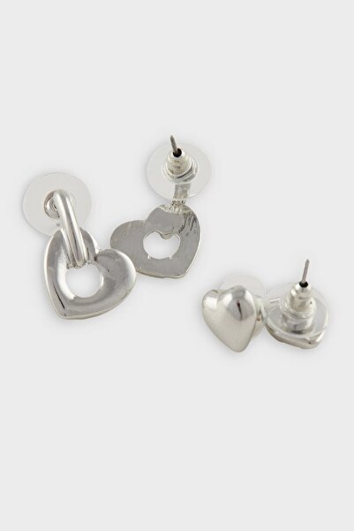 DeFacto Kadın 6'lı Kalpli Silver Küpe E4067axns