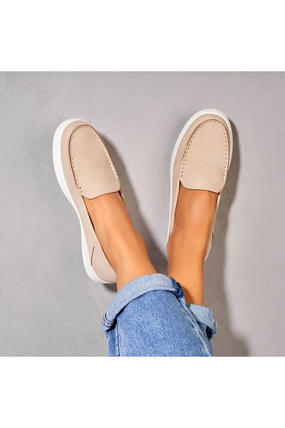 Joana Pantofi Casual Dama Bej Din Piele Ecologica Nieve