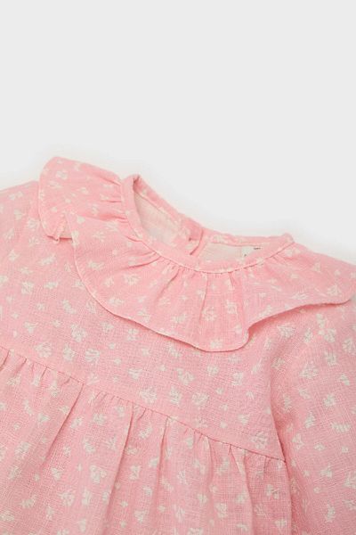 DeFacto Baby Girl Floral Flared Poplin Long Sleeve Shirt E6101A525Sp