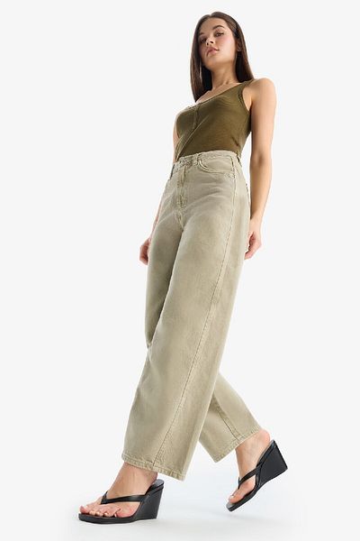 DeFacto Coool Baggy Fit Washed Regular Waist Gabardine Pants E4307Ax25Sp