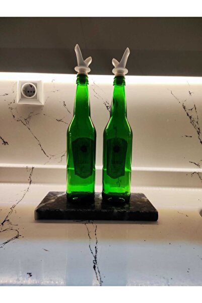 ROİPİERRES MERMER وعاء زيت من الرخام الأسود، لا يشمل طبق تقديم زيت من الرخام ...