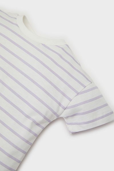 DeFacto Baby Girl Crew Neck Striped Short Sleeve T-Shirt E5415A525Sm