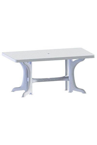 Omnipazar SY-2585 Beyaz Plastik Dikdörtgen Kapalı Masa 90x150 cm