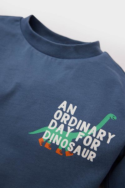 DeFacto Tricou cu mânecă lungă imprimat cu decolteu pentru bebeluși E3659A525SP