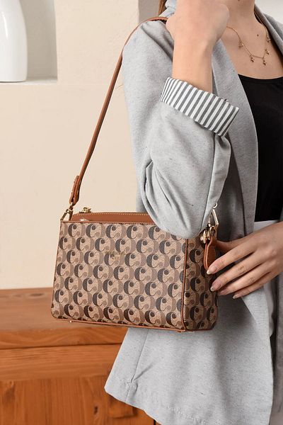 Cacharel Paris Women's 4 Compartment Long Cross Strap Shoulder & Hand Bag (27X18Cm)