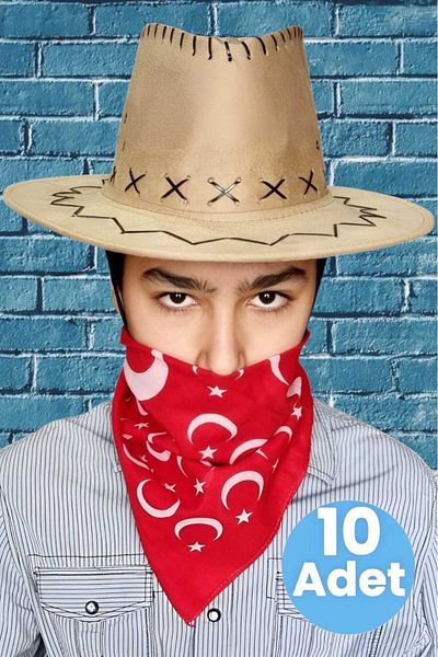 Uniquetrenders Children's Unisex Bandana Nubuck Cowboy Hat (8-14 Years)