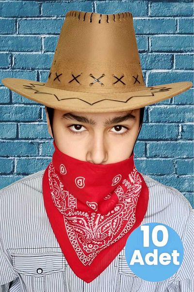 Uniquetrenders Children's Unisex Bandana Nubuck Cowboy Hat (8-14 Years)