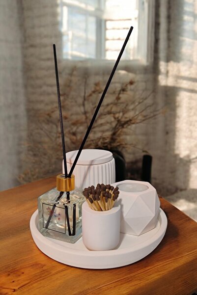 BESAGU HOME DEKORATİF SET-KAPAKLI KUTU-KİBRİTLİK-TEALIGHTLIK-ODA KOKUSU (MUM ...