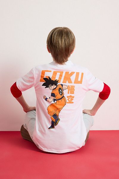 DeFacto Tricou cu mânecă scurtă imprimat pe spate Dragon Ball pentru băieți E3120A825SM