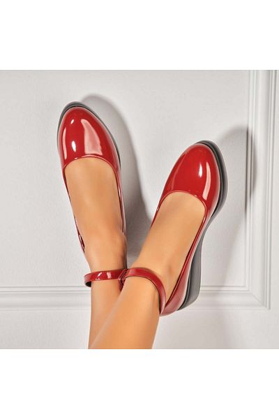 Joana Pantofi dama casual Bordo din Piele Ecologica Lacuita Tamara
